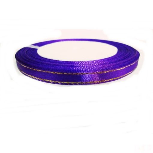 Szatén szalag arany széllel - 6mm