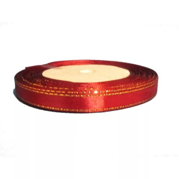 Szatén szalag arany széllel - 6mm