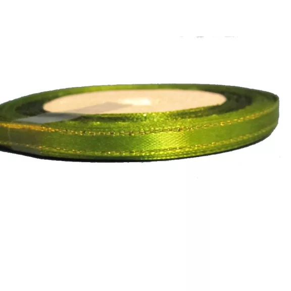 Szatén szalag arany széllel - 6mm