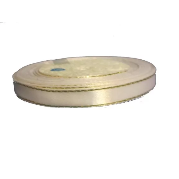 Szatén szalag arany széllel - 6mm