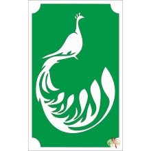 Csillámtetoválás sablon 8x5 cm-es  -Páva 69