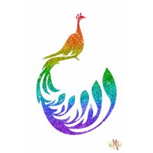 Csillámtetoválás sablon 8x5 cm-es  -Páva 69