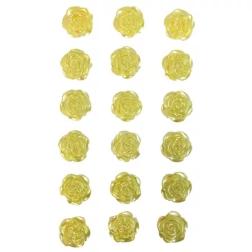 Rózsa Strasszkövek sárga 18 db/cs 2 cm