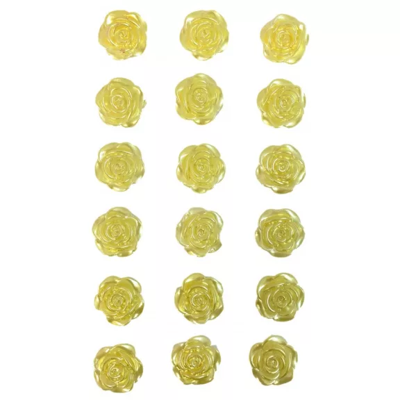Rózsa Strasszkövek sárga 18 db/cs 2 cm