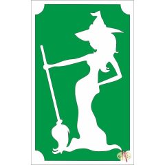 8x5 cm-es Csillámtetoválás sablon - Boszorkány 102