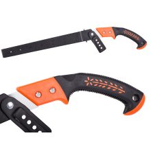 30 cm-es kézi kerti fűrész fekete-piros ergonomikus nyéllel és fekete műanyag tokkal