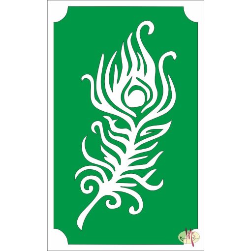 8x5 cm-es Csillám tetoválás sablon - Páva toll 113