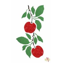 8x5 cm-es csillámtetoválás sablon - Cseresznye 115