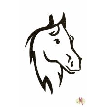 8x5 cm-es Csillámtetoválás sablon - Ló 116