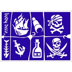 Csillámtetoválás sablonszett A5 méretben - Kalózok