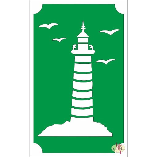 8x5 cm-es Csillám tetoválás sablon - Világító torony 123