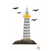 8x5 cm-es Csillám tetoválás sablon - Világító torony 123