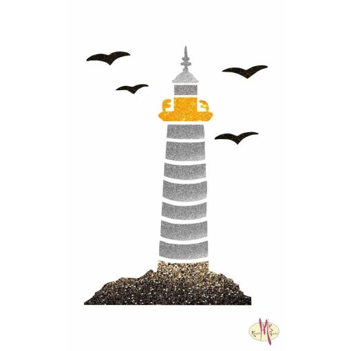 8x5 cm-es Csillám tetoválás sablon - Világító torony 123