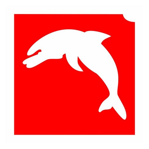 4x4cm Csillámtetoválás sablon delfin 02