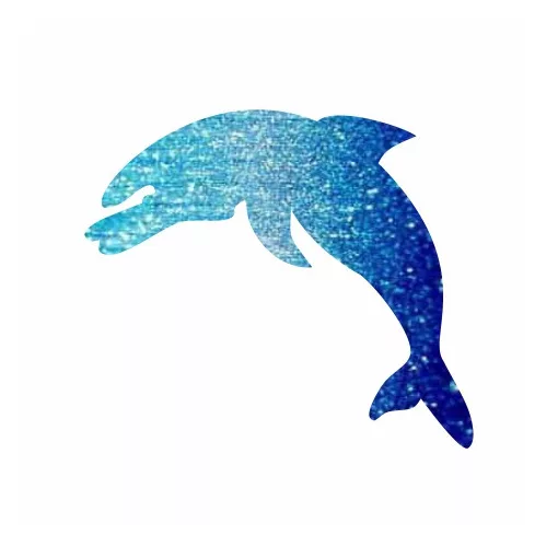 4x4cm Csillámtetoválás sablon delfin 02