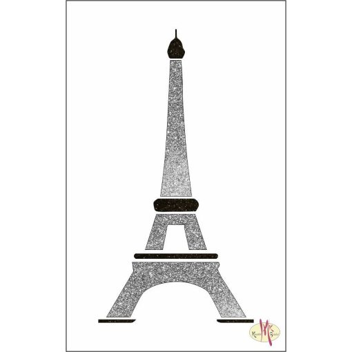 8x5 cm-es Csillám tetoválás sablon - Eiffel torony 125