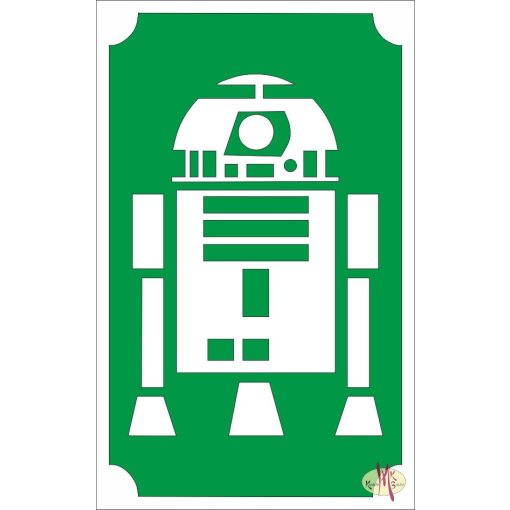 8x5 cm-es Csillámtetoválás sablon - Star Wars, R2-D2 130