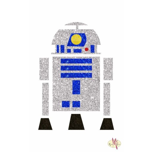 8x5 cm-es Csillámtetoválás sablon - Star Wars, R2-D2 130