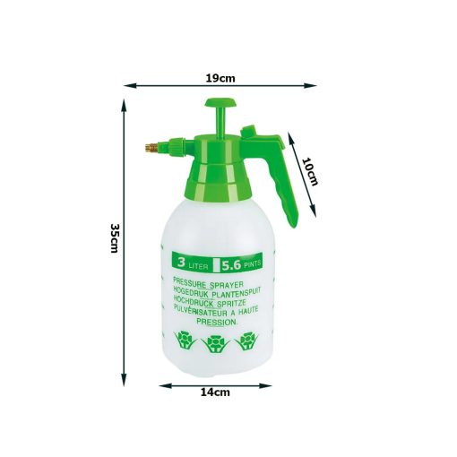 3 literes fehér kézi pumpás kerti permetező állítható fúvókával és mérőskálával