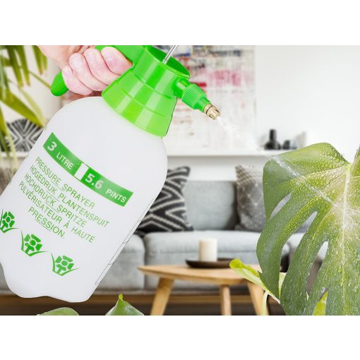 3 literes fehér kézi pumpás kerti permetező állítható fúvókával és mérőskálával