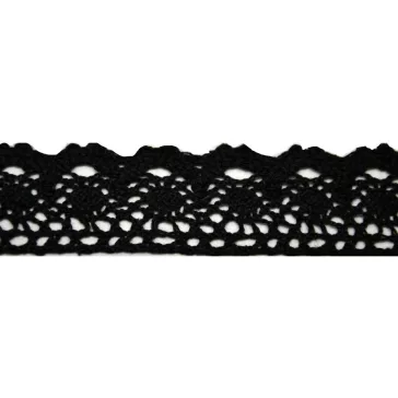 Csipke 100% pamut 3 cm-es fekete