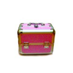Fém arc és testfestő bőrönd - Rózsaszín-ezüst