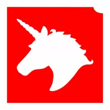 4x4cm Csillámtetoválás sablon Unikornis 12