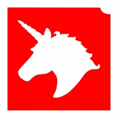 4x4cm Csillámtetoválás sablon Unikornis 12