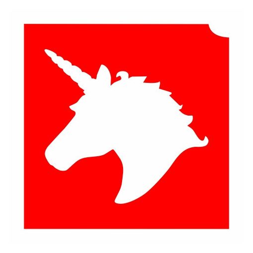 4x4cm Csillámtetoválás sablon Unikornis 12