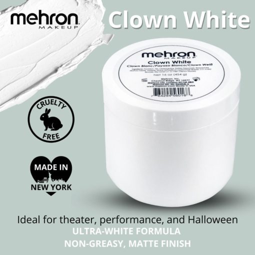 MEHRON Clown White - Bohóc fehér XL (454 gramm)