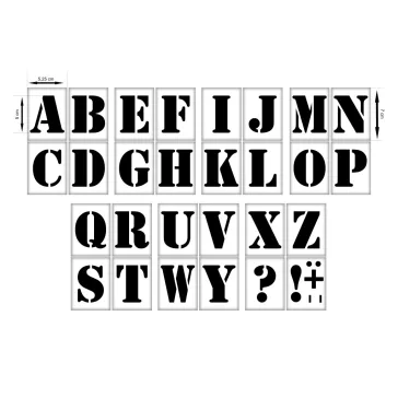 Festő sablon, stencil - Nyomtatott betűk