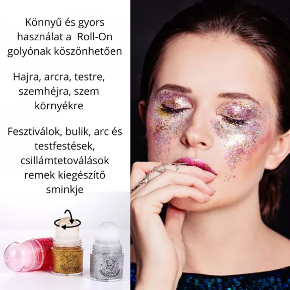 Roll-On glitter gel Zöld