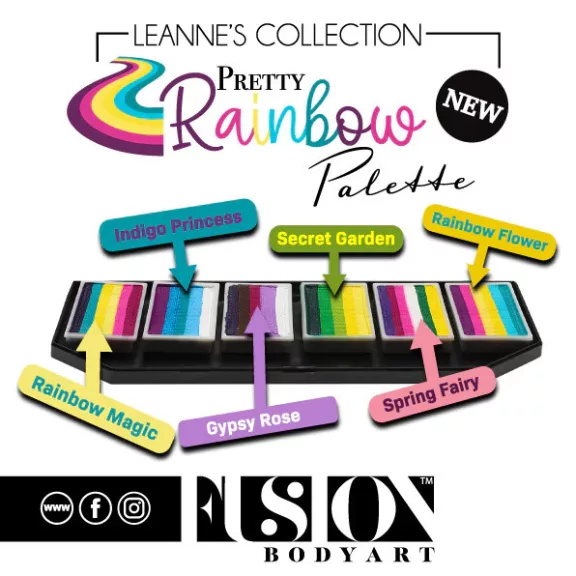 Fusion csíkos arcfesték paletta – Leanne's Pretty Rainbow