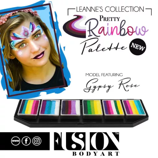 Fusion csíkos arcfesték paletta – Leanne's Pretty Rainbow