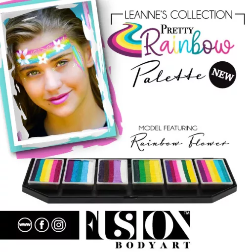 Fusion csíkos arcfesték paletta – Leanne's Pretty Rainbow