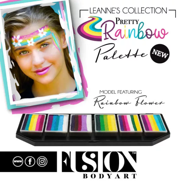 Fusion csíkos arcfesték paletta – Leanne's Pretty Rainbow