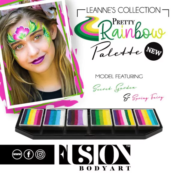 Fusion csíkos arcfesték paletta – Leanne's Pretty Rainbow