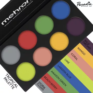   Mehron Paradise AQ Tropical 8 színű arcfesték készlet -  Trópusi színek