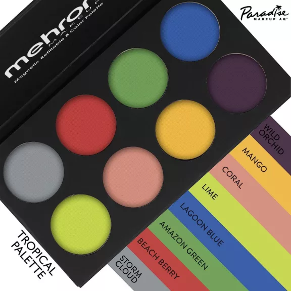 Mehron Paradise AQ Tropical 8 színű arcfesték készlet -  Trópusi színek