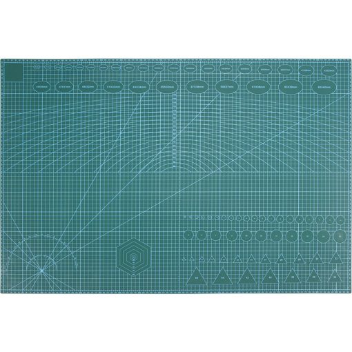 Öngyógyuló vágószőnyeg precíziós mérőskálával, centiméteres és szögjelölésekkel