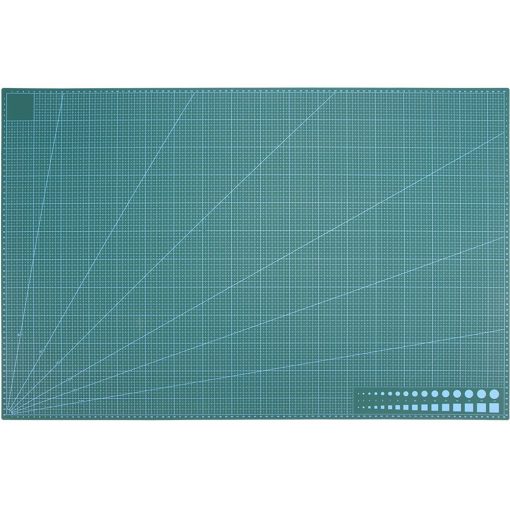 Öngyógyuló vágószőnyeg precíziós mérőskálával, centiméteres és szögjelölésekkel