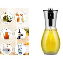 200 ml-es elegáns üveg olajpermetező és spray adagoló ezüst kupakkal