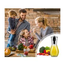 200 ml-es elegáns üveg olajpermetező és spray adagoló ezüst kupakkal