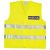 Média feliratú biztonsági mellény, neon sárga láthatósági mellény fényvisszaverő csíkokkal, sajtó és fotós azonosító mellény.