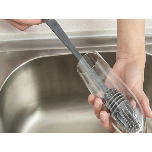 33 cm-es hosszú szilikon üvegmosó kefe palackokhoz és kulacsokhoz