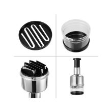 Kézi nyomókaros aprító 6 pengével fokhagymához, hagymához és zöldségekhez, tartállyal.