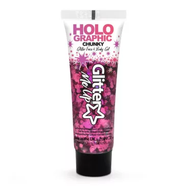 Holographic nagyszemcsés csillámzselé - Princess pink