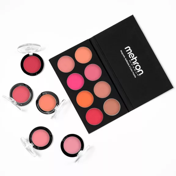 Mehron CHEEK Powder Palette – 8 Színű Púderpirosító Paletta, matt finis, kontúrozáshoz