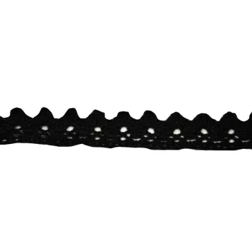 Csipke 100% pamut 2 cm-es fekete