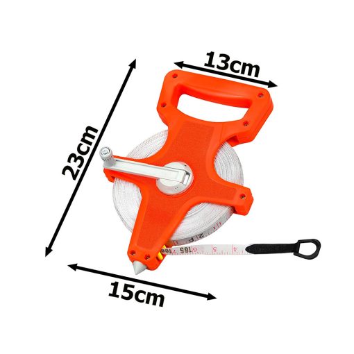 30 méteres narancssárga üvegszálas mérőszalag feltekerő karral